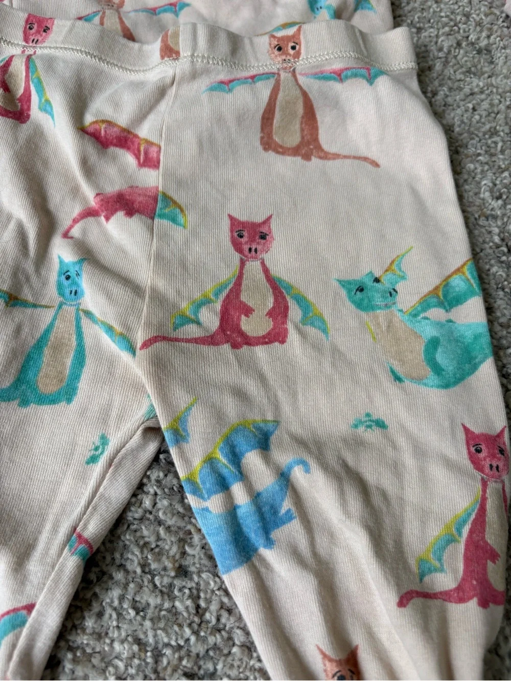 Burt’s Bees Baby 18M Pajamas Long Sleeve Top And Bottoms Dragons